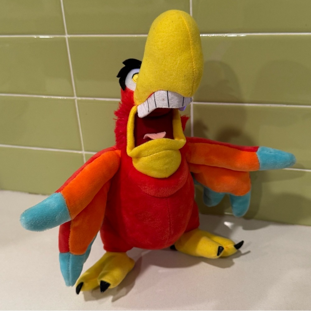 Disney Store Iago plush doll from the movie Aladdin